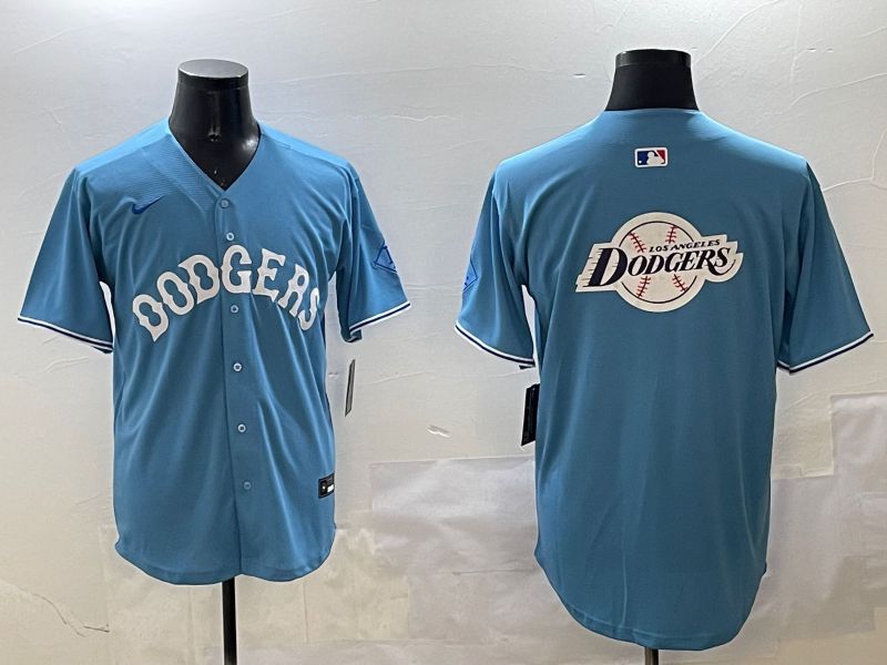 Men Los Angeles Dodgers Blank Light Blue Throwback Game 2025 Nike MLB Jersey style 33